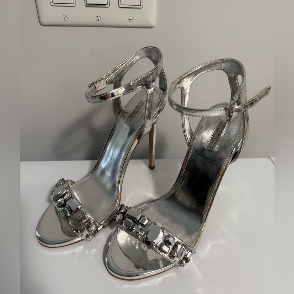 Silver women’s heels